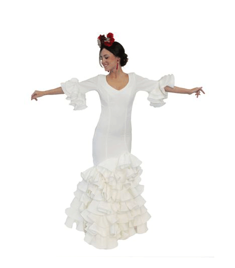 white flamenco dress