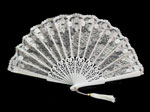 Bridal Tapered Lace Fan. Ivory Lace White Rod 27.769€ #503281645DSCTG