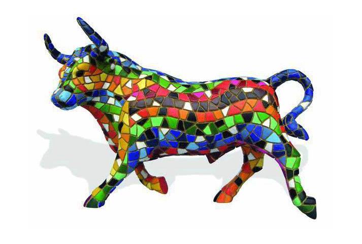 Mosaic Multicolored Bull. Barcino 12cm. Ref. 29131