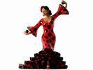 Bailaora Jouant des Castagnettes avec Robe de Flamenco Rouge à Pois Noirs. 9cm 14.050€ #5057943441