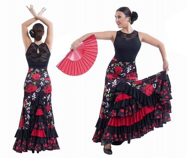 Happy Dance. Falda Flamenca de Mujer para Ensayo y Escenario. Ref