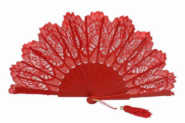 Red Lace Fan. Ref. 1345