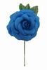 Rose de taille moyenne bleue unie CH. Fleur en tissu. 9cm 2.025€ #50034ROSAMDNAZLN