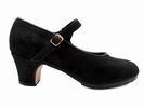 Zapatos de Flamenco Semiprofesionales  modelo Mercedes en Ante color Negro. 61.983€ #50313MAN