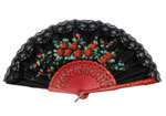 Economical Fan with Lace and Painted Flowers and Red Fretwork Ribs 10.540€ #503282382