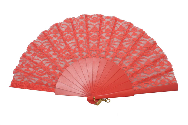 Coral Lace Ceremony Fan