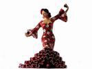 Bailaora Jouant des Castagnettes avec une Robe de Flamenca Rouge à Pois Blancs 28cm 45.080€ #5057945384