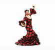 Bailaora Jouant des Castagnettes avec Robe de Flamenca Noire à Pois Rouges 28cm 67.769€ #5057954232