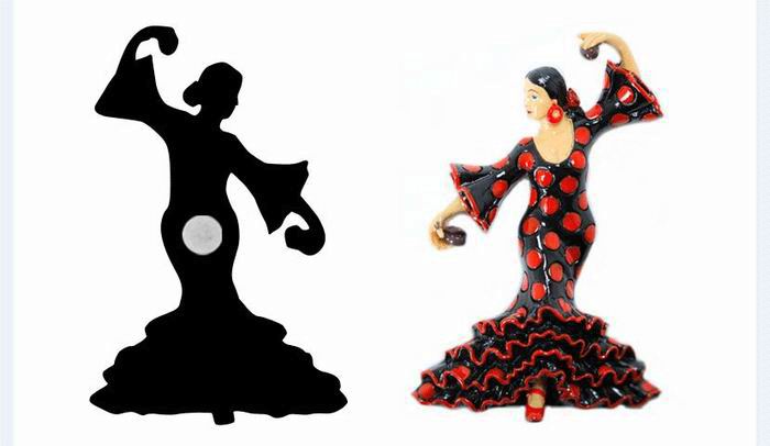 Bailaora Magnet with Polka Dots Outfit. Barcino