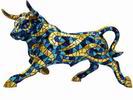 Taureau Bleu et Doré Collection Carnival de Barcino. 60cm 315.620€ #5057940150