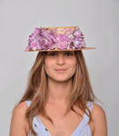 Straw Boater Reyes. Straw and Headdress in Mauve Tones 61.980€ #94138343REYES