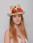 Top Hat Patty. Headdress made of Straw and Flowers 82.645€ #9465794001PATTY