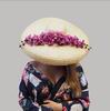 Floppy Hat in Natural Straw with a Branch of Fuchsia Flowers. Shania Model 123.970€ #94004SHANIA