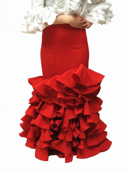 evitar cazar Electrizar Faldas para El Rocío Lisas en Color Rojo, Faldas Rocieras baratas online y  faldas camperas | FlamencoExport