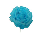 Rose de taille moyenne en tissu turquoise. Modèle Oporto. 11 cm 6.610€ #50223104TTRQS