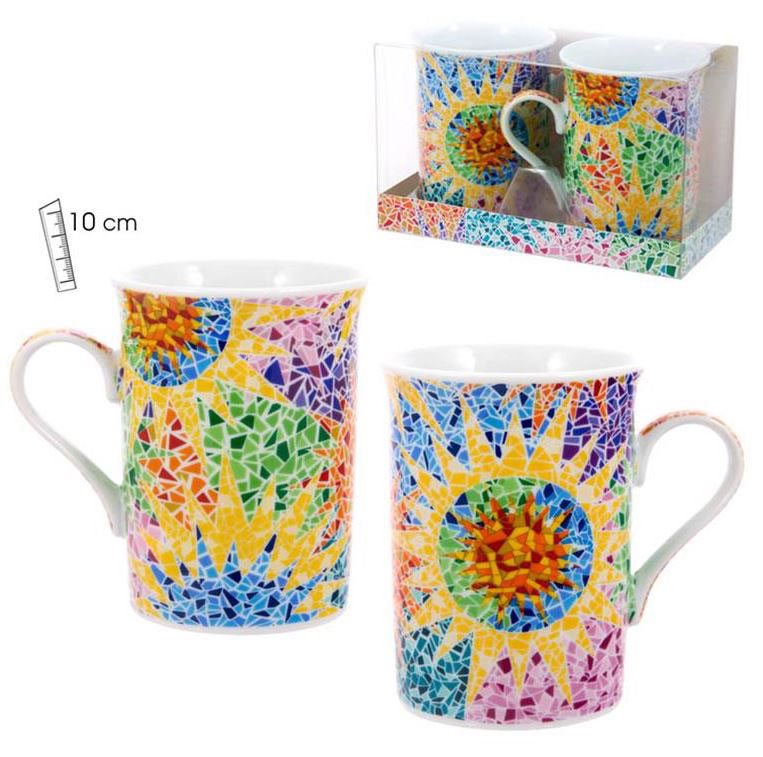 Set de 2 tasses inspiré du trencadis de Gaudi