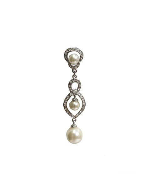 Boucles d'oreille fantaisie avec perles et brillants ref. 111228 9.090€ #50544111228P