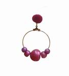 Hoop Earrings with Balls of Fuchsia and Mauve Mother of Pearl Stones 16.780€ #50223PEN40PDFXMLV