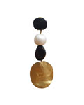 Black Mother-of-pearl Stone and Golden Circle Mother-of-pearl Hoop Earrings 29.710€ #50223PEN80PDNGBCO