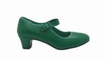 Chaussures de flamenco vert avec lanière. T- 33 12.400€ #50033VRD