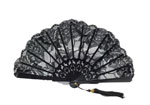 Black Lace Maid of Honor Fan. Ref. 1601