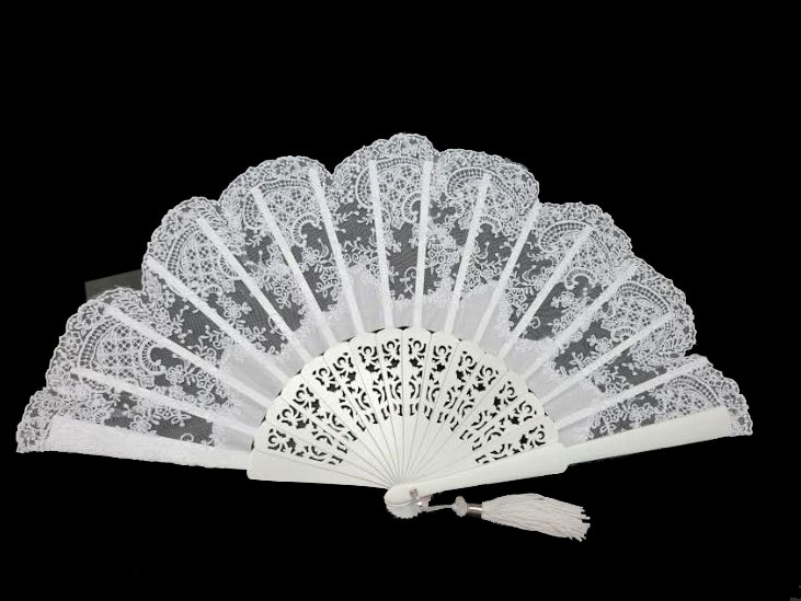 White Fan with Lace