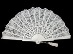 Bridal Fan in Bobbin Lace with Openwork Rod. White 38.017€ #503281642