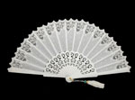 Lace Fan with a fretwork Ribs. White Colour. Ref. 1649 29.421€ #503281649