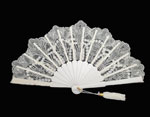 Small Bridal Fan with Ivory Lace and White Stick 21.488€ #503281680