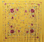 Handmade Manila Embroidered Shawl. Natural Silk. Ref. 1010620OROCOL 347.107€ #500351010620OROCOL