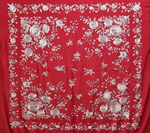 Handmade Embroidered Natural Silk Shawl. Fringes and Embroidery Same Color. Ref. 1011217RJMRFL 487.600€ #500351011217RJMRFL