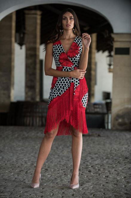 Vestido con Flecos Modelo Margarita, Trajes de Flamenca Vestidos