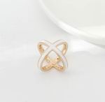 Gold Plated and White Lacquered Gold Metal X Shape Shawl Brooch Ring 4.959€ #509400BRXBCO