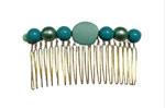 Golden Flamenco Combs with Acrylic Stones in Shades of Green 8.264€ #50639PNT0013