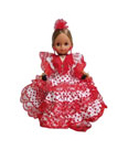 Spanish Flamenco Dolls White Dress Red Dots. 35cm. 21.320€ #50010302FLLNRJ