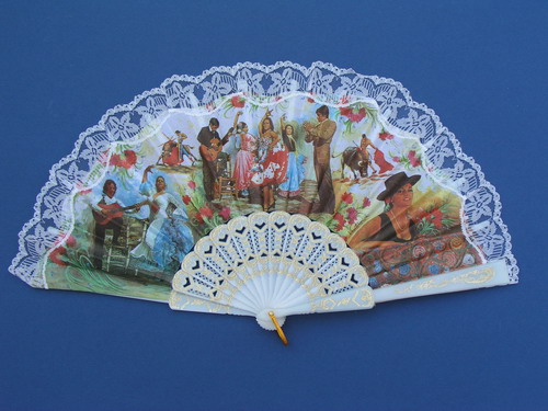 Fan With Flamenco and Bullfights Scenes ref. 2711