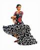 Flamenco dancer with black dress with white dots. 20cm.