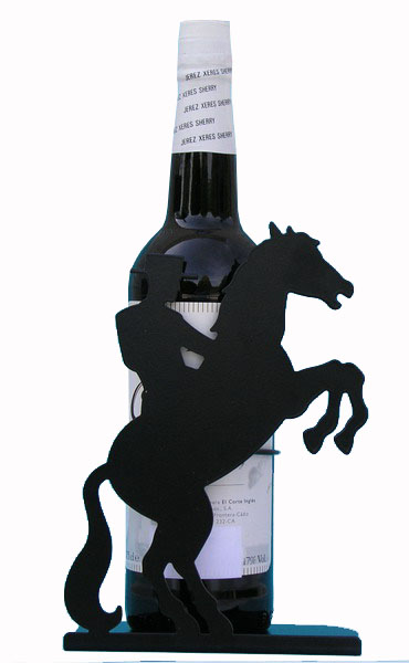 Porte-bouteille Cavalier sur cheval andalous
