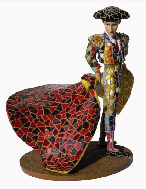 Torero Mosaico Gaudi. Pase de Verónica. 12cm