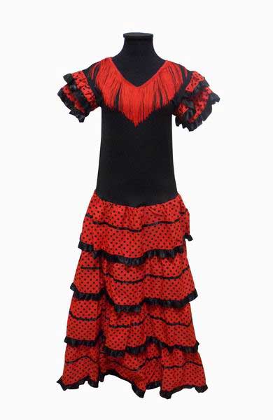 Disfraz de flamenca en Negro y Rojo