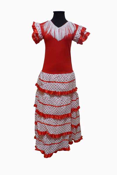 Disfraz de flamenca en blanco y rojo