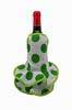 White Flamenco Bottle Apron With Green Dots