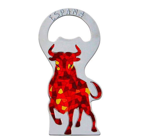 Gaudi Style Red Bull Bottle Opener Magnet. 10cm x 5cm.
