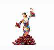 Danseuse de Flamenco avec une Robe Imprimée Fleurs en Mosaïque. 28cm