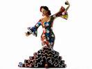 Bailaora Playing Castanets with a Mosaic Multicolor Costume with White Polka Dots. 28cm 43.830€ #5057943595