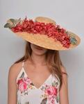 Straw Floppy Hat Marta with Preserved Flowers 206.610€ #94657MARTA