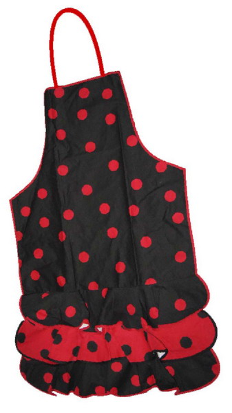 Flamenco Black Apron with Red Dots
