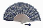 Deep Blue and Silver Double Fabric Fan for Ceremony 20.660€ #503281351