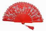 Blond Lace Fan in Red for ceremony. Ref. 1563 23.500€ #503281563RJ