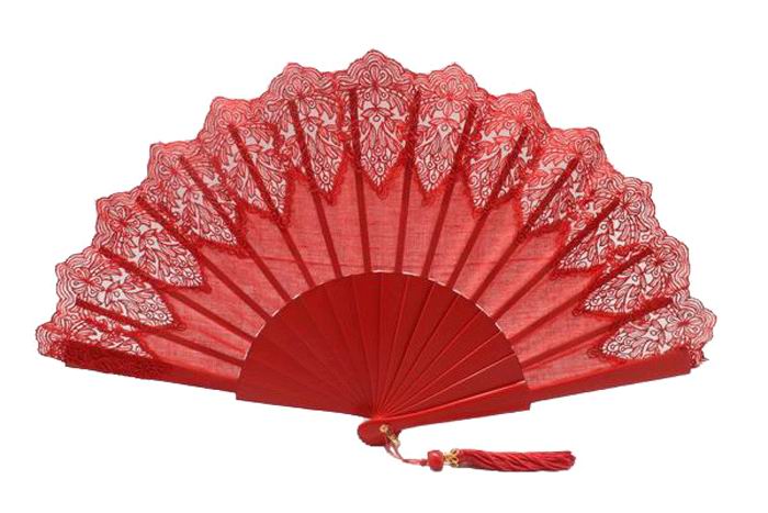 Red Lace Fan for Ceremony. Ref. 1568